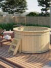 Hottub met externe RVS kachel ø200 cm onbehandeld vuren