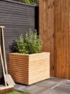 Bloembak Krefeld Red Class Wood 60x80x60 cm op wieltjes - Afbeelding 2