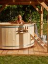 Hottub met externe RVS kachel ø200 cm onbehandeld vuren - Afbeelding 2