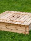 Zandbak L120 x B120 x H30 cm met bankdeksel - Afbeelding 3